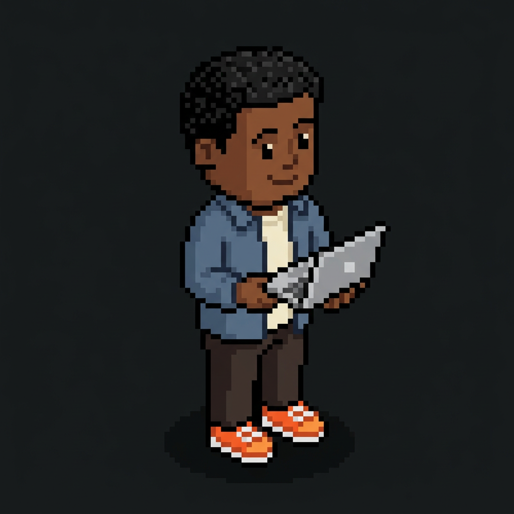 Builder avatar holding a laptop