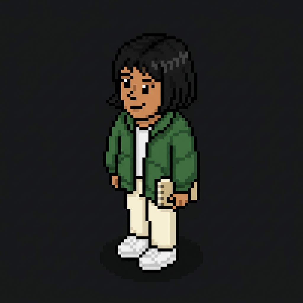 Founder avatar in a green jacket